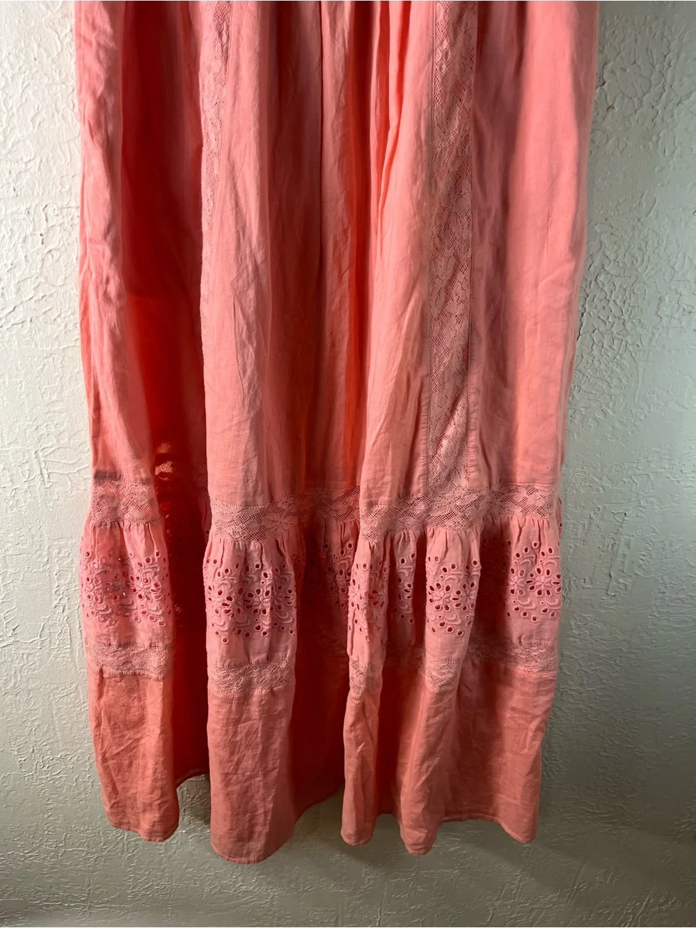 Love Shack Fancy Ayala Dress in Peach Blossom 100% Cotton - Picture 7 of 16